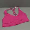 RUNNING GIRL Sports Bras for Women, Medium-High Impact Running Strappy Sports Bra with Removable Pads (Large, Pink)