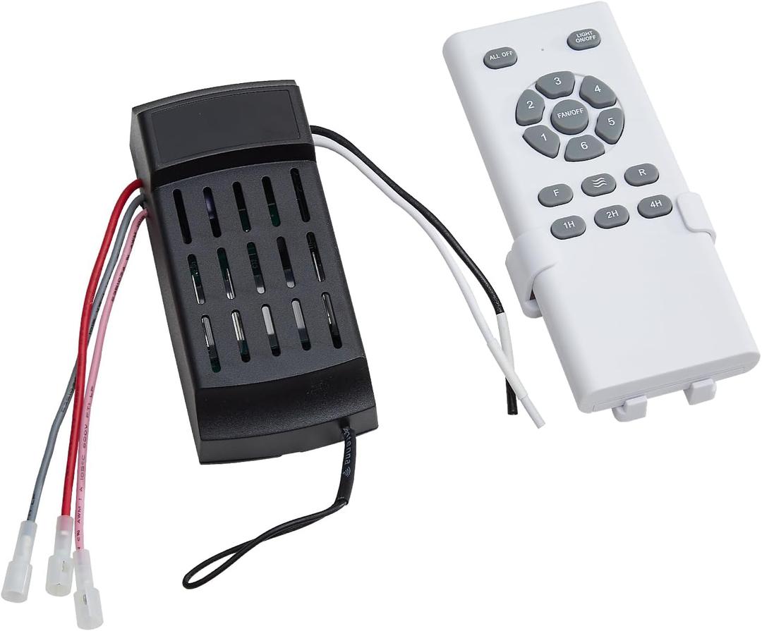 Yahada 72" Remote Control and Receiver Kit, Replacement Ceiling Fan Remote Control Kit with 6 Speeds, Reversible, Timing, for 72 Inch Ceiling Fan No Light, 72in