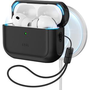 ESR for AirPods Pro 3 Case, Compatible with AirPods Pro 3rd Generation Case (2025), Compatible with MagSafe, Full Drop Protection Cover with Lanyard, Black