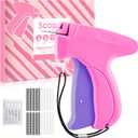 Stitch Gun for Clothes - Handheld Stitch Tag Gun Quick Clothing Fixer - Mini Sewing Kit Micro Tagging Gun - Includes 6 Needle, 1000 Black Fasteners & 1000 White Fasteners (Pink-Purple)