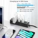 Flat Plug Desk Clamp Power Strip 15FT, 40W Total Fast Charging Station, Dual PD 20W USB C Ports, Desk Edge Mount Power Strip 9 AC Outlets 8 USB Ports(4 USB C) Surge Protector, Fit 1.7" Tabletop Edge