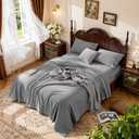 LBRO2M 1000 Thread Count 100% Egyptian Cotton Sheets Set,Queen Size Bed Sheet 4 Piece Sets,Long Staple,16 Inches Deep Pocket,All Season,Bedding Super Soft Comforterble Breathable,Sateen Weave (Grey)