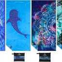 Yongoes 4 Pack Microfiber Lightweight Thin Beach Towel Sand Free Quick Dry Super Absorbent Large Towels for Swimming Pool Yoga Gym Travel Vacation Beach Accessories Essentials for Adults