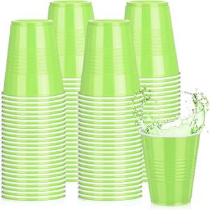 Pickmesh 50 Pack 12 oz Plastic Cups Christmas Disposable Cup Bulk for New Year's Day Wedding Birthday Baby Shower Halloween Family Gathering and Festive Celebration Party Supplies(Lime Green)