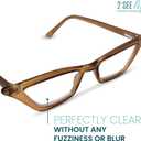 2SeeLife Premium Cat Eye Reading Glasses for Women Narrow-Medium Fit, Sturdy Frame, Spring Hinges, Stylish Funky Readers, Amber Green, +1.00
