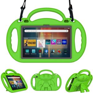 All-New Tablet Case for Kids, Sanyetral Shockproof EVA Cover with Handle, Bracket and Shoulder Strap, Incompatible with TCL Nokia Remarkable -Green