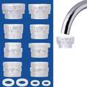 Universal Faucet Adapter Kit for Sink Filters – Fixes Common Installation Problems on Kitchen & Bathroom Faucets, Compatible with Brita & PUR, 8PCS Male/Female Adapters, BPA-Free ABS