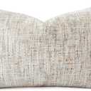 Textured Neutral Lumbar Pillow Cover 12x20 Inch Soft Woven Chenille Accent Boho Farmhouse Rectangle Decorative Throw Pillow Cover for Modern Home Decor Couch Sofa Chair Bedroom Living Room