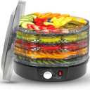 NutriChef Food Dehydrator Machine - Professional Electric Multi-Tier Food Preserver, Meat or Beef Jerky Maker, Fruit & Vegetable Dryer with 5 Stackable Trays (Black)