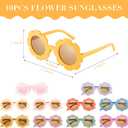 Groovy Retro Flower Sunglasses Headbands Party Favors Daisy Flower Costume Accessories Set 60s 70s Party Gifts for Kids (12 Pcs)