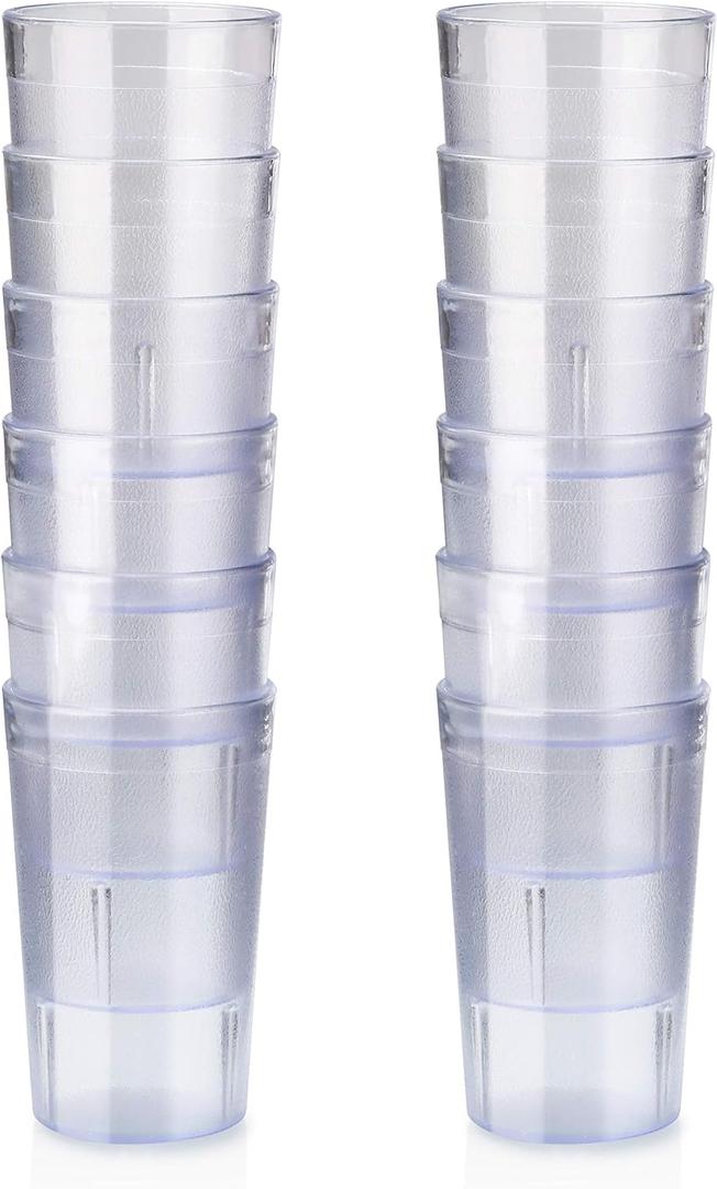 New Star Foodservice Restaurant-Grade Polycarbonate Beverage Tumblers, 5 oz, Clear, Set of 12