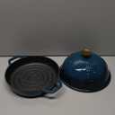 Bread Oven Cast Iron Bread Dutch Oven with Cloche Lid for Bread Baking Darkcyan Enameled Cast Iron Bread Oven with Dome Lid for Sourdough, 9.8 Inches