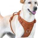 No Pull Dog Harness, Reflective Puppy Vest for Dog (Brown, M(Neck:18.5-25.6",Chest:20.9-30.7"))