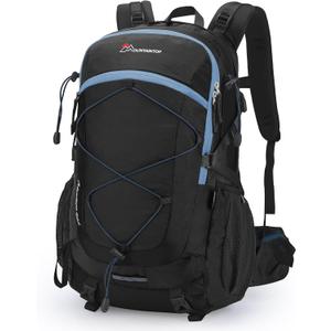 MOUNTAINTOP 40L Hiking Backpack,Lightweight Travel Backpack for Men Women Outdoor Backpacking, Camping (Black+blue)