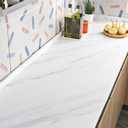 Livelynine 24 Inch Wide Carrera White Marble Peel and Stick Countertop Contact Paper Marble Contact Paper for Countertops Wateproof Wallpaper for Bathroom White Marble Wallpaper Peel Stick for Walls