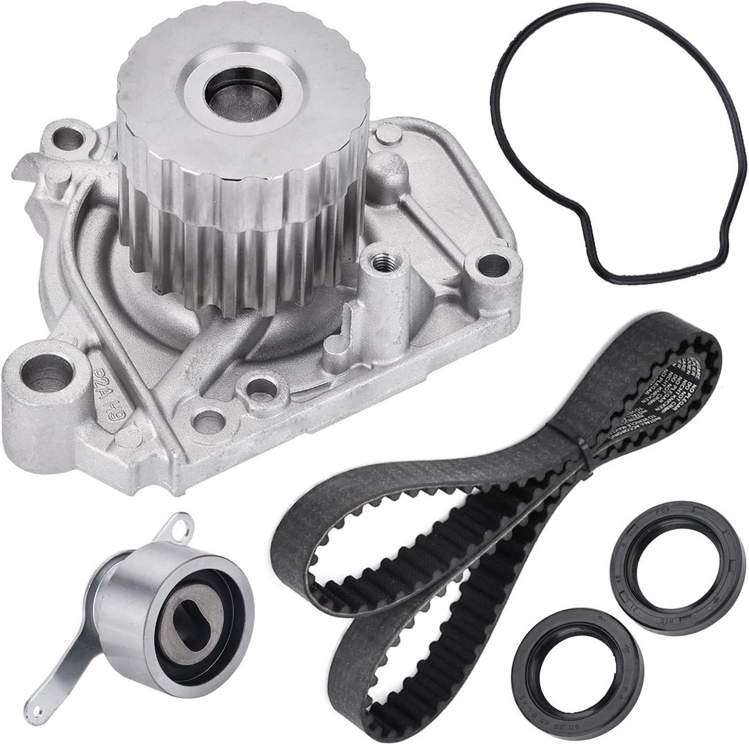 Timing Belt Kit with Water Pump Compatible with 1996 1997 1998 1999 2000 Honda Civic 1.6L SOHC L4 D16Y5 D16Y7 D16Y8 16V Engine # TKH005