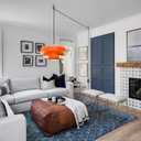 Plug in Pendant Light Mid Century Hanging Lamp with Plug in Cord Orange Pendant Lighting Fixtures Nordic Style Metal Shade On/Off Switch Hanging Light for Living Room Dining Bedroom Kitchen