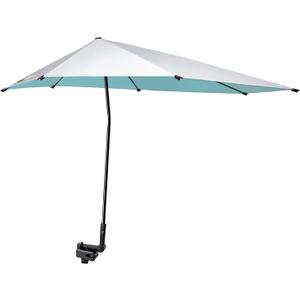 G4Free UPF 50+ Adjustable Beach Umbrella XL with Universal Clamp for Chair Stroller Wheelchair Golf Cart Bleacher Patio