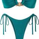 ZAFUL Bikini Sets for Women Strapless Top Sexy High Cut Bathing Suit Bandeau Two Piece Swimsuit String Beach Swim Suit 2026 L