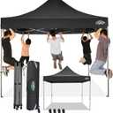 COBIZI 10x10 Pop Up Canopy Without Sidewall,Heavy Duty Canopy UPF 50+ All Season Wind Waterproof Commercial Outdoor Wedding Party Tents for Parties Canopy Gazebo with Carry Bag(10 x 10 ft Black) (10x10ft(No Sidewalls))
