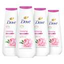 Dove Body Wash 4 Count Renewing Peony and Rose Oil , Healthy-Looking Skin Gentle Skin Cleanser with 24hr Renewing MicroMoisture 20 oz