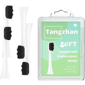 Soft Toothbrush Replacement Heads (4 Pack), Compatible with Philips Sonicare - Gentle for Sensitive Teeth & Gums, with Portable Box - Wave Bristles