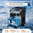 Sweetcrispy Countertop Ice Maker with Scoop, Basket and Handle, Portable Ice Machine 9 Cubes Ready in 6 Mins, 26.5lbs in 24Hrs, 2 Sizes for Home Kitchen Office Bar Party