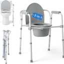 Commode, 3-in-1, Steel, Microban,Gray