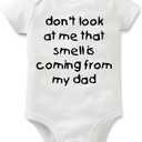 Rocksir Funny Slogan Super Soft Cotton Comfy Baby Short Sleeve Bodysuit (6 Months, Dad1)