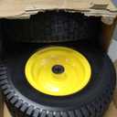 AR-PRO (2-Pack) 13x5.00-6 Flat Free Tire and Wheel Assembly, 3" Centered Hub, 3/4" Extra 5/8" Bearing, 13x5-6 Solid Turf Tires with Rim, Replacement Zero Turn and Riding Lawn Mower Front Wheels (Yellow)