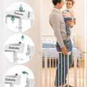 Babelio 26-40" Wide Baby Gate for Stairs & Doorways, 3 Ways Locking System with Auto-Close, Pressure Mounted No Drilling, Easy Install for Stairs, Hallway, Kitchen, Indoor Use, White (2 Pack)