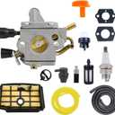 MS193T Carburetor Air Filter Tune Up Kit for Stihl MS193T MS193 MS 193 T MS193TC MS193C Chainsaw # Replace Zama 805a 1137-120-0606