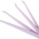 12PCS 11.5cm Straight Purple Plastic Tweezers DIY Jewelry Making Crafts Beads Tweezers for Picking and Placing Beads Craft Supplies