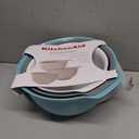 KitchenAid Universal Nesting Plastic Mixing Bowls, Set Of 3, 2.5 quart, 3.5 quart, 4.5 quart, Non Slip Base with Easy Pour Spout to Reduce Mess, Dishwasher Safe, Aqua Sky, White, Gray