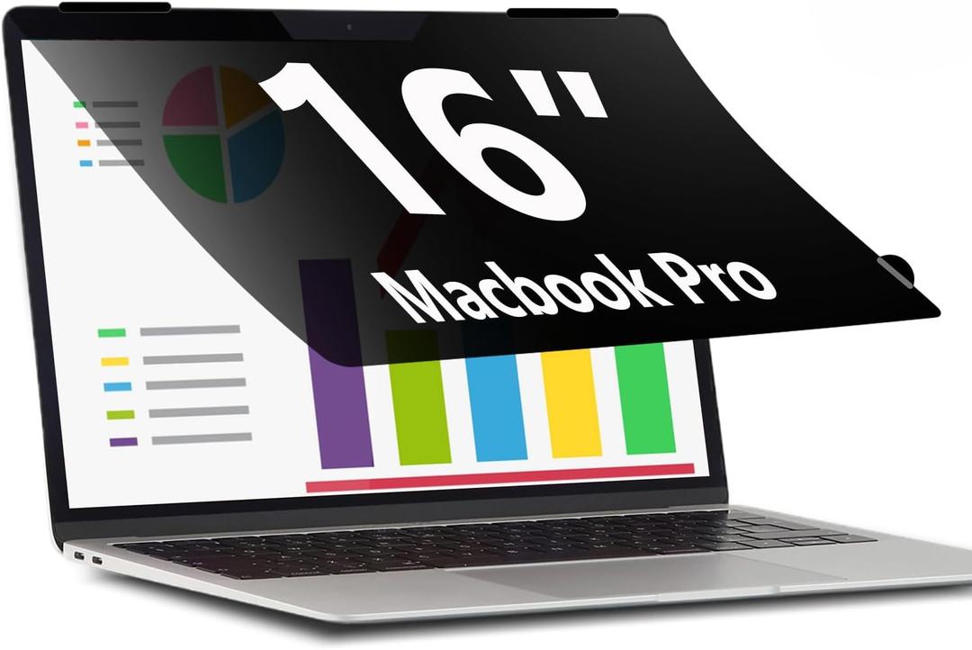 Privacy Screen Filter for MacBook Pro 16 Inch (2021-2024, M1, M2, M3, M4, Pro, Max) | Flip Over Laptop Privacy Shield | Anti-Glare | Eye Protection| Aniti Spy | Blue Light Reduced Protector