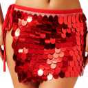 TWINKLEDE Sparkly Sequin Skirt Mermaid Costume Christmas in July Outfits for Women
