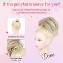 HOOJIH Ponytail Extension, Claw Clip in Straight Messy Hair Bun 9 Inch Short Ponytail Extension with Bendable Metal Wire Hair Pieces for Women Fake Hair Bun DIY Styles - Medium Golden Blonde