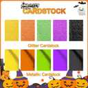 30 Pack Metallic Glitter Cardstock Paper Sheets, Color Foil Mirror Shimmering Paper 250gsm/92lb For Arts and Crafts, Decorative, Weddings & Birthdays Invitations (Halloween, 128 Inch)