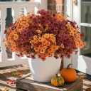 12 Pcs Artificial Fake Flowers for Outdoor Porch Autumn Decor
