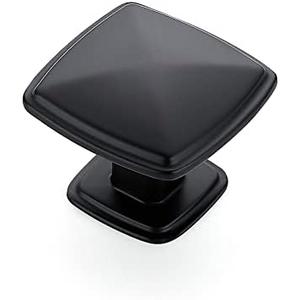Ravinte 2 Pack Matte Black Kitchen Cabinet Square Knob Single Hole Cabinet Hardware for Dresser Drawer Cabinet Pulls Drawer Knobs Cabinet Knobs