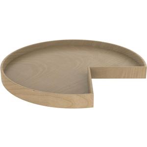 Leinuosen 1 Pcs Banded Pine Wood Full Kidney Shaped Lazy Susan for Corner Base Cabinets with Iron Swivel Bearing for Kitchen Turntables, Not Include Metal Rod(18 Inch,Wood Color)