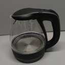 OVENTE Electric Kettle, 1.5L Borosilicate Glass Countertop Water Heater and Boiler for Coffee or Tea, BPA-Free, Auto Shut-Off, Boil-Dry Protection, Removable and Washable Spout Filter, Black KG83B (1.6 Quarts)