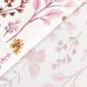 Watercolor Floral Shower Curtain, Pink Flowers Butterfly Plant Leaves Shower Curtains, Cute Botanical Boho Cottagecore Waterproof Polyester Fabric Bathroom Curtain Set with 12 Hooks, 72x72 Inch