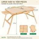 TEAKMAMA 1500 Pieces Puzzle Table 27.6" H Tall Puzzle Board with Drawers, 34.2" x 26.5" Wood Folding Jigsaw Table with Legs and Cover, Jigsaw Board for Adults, Nature