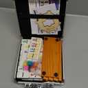 Queensell Mexican Train Dominoes Set with Numbers and 4 Holders - Wooden Hub and Domino Holders - Double 12 with Numbers (D12 Numbers + 4 Holders)