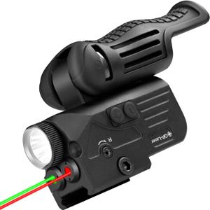 1200 Lumens LED White Flashlight with Dual Laser Sights, Rechargeable Laser Beams with 5 LED Light Modes - Hard Anodized Aluminum for Picatinny Rail Mount, Laser Class IIIA, Less Than 5mW (Red&green)
