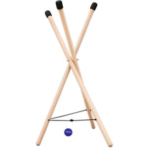 ASTEMAN Handpan Stand – Adjustable Wooden Triangle Drum Stand, Compatible with Handpans/Tongue Drums/Steel Tongue Drums, Fits 12-22 Inch Instruments (Tall Wooden Drum Stand)