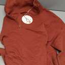 Locachy Women's Henley Neck Button Oversized Sweatshirt Casual Long Sleeve Pullover Tops 2026 Fashion Outfits Clothes, Size S (Red)