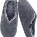 KuaiLu Womens Supportive Memory Foam Slippers Felt Fuzzy Lined Heel Cushion Lightweight House Shoes for Indoor Outdoor