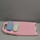Wash Board, Washboard for Hand Washing Clothes, Plastics Laundry Scrub Board Household With Holder Portable (D-light pink+multifunctional soap dish+soft bristle brush)